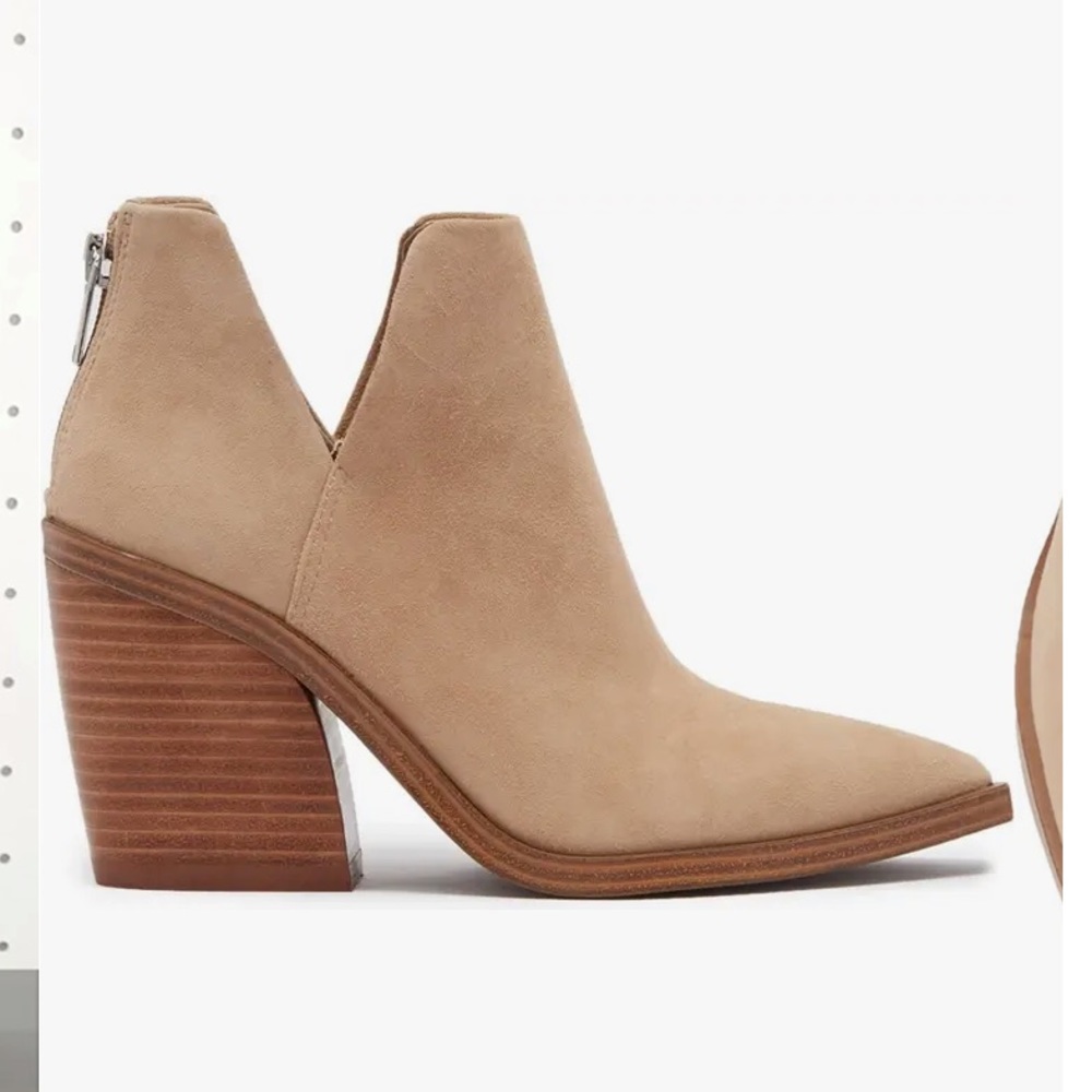 Vince Camuto Gigietta Booties in Tortilla Suede